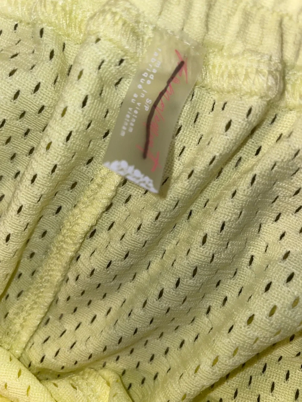 Free People FP Movement Small Overtime Mesh Jersey Knit Pants Yellow Wide Leg - Picture 7 of 7